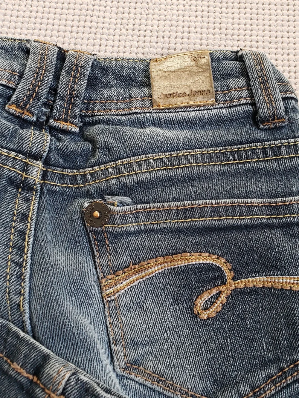 Justice Girls Size 8S Blue Flared Jeans Cotton blend